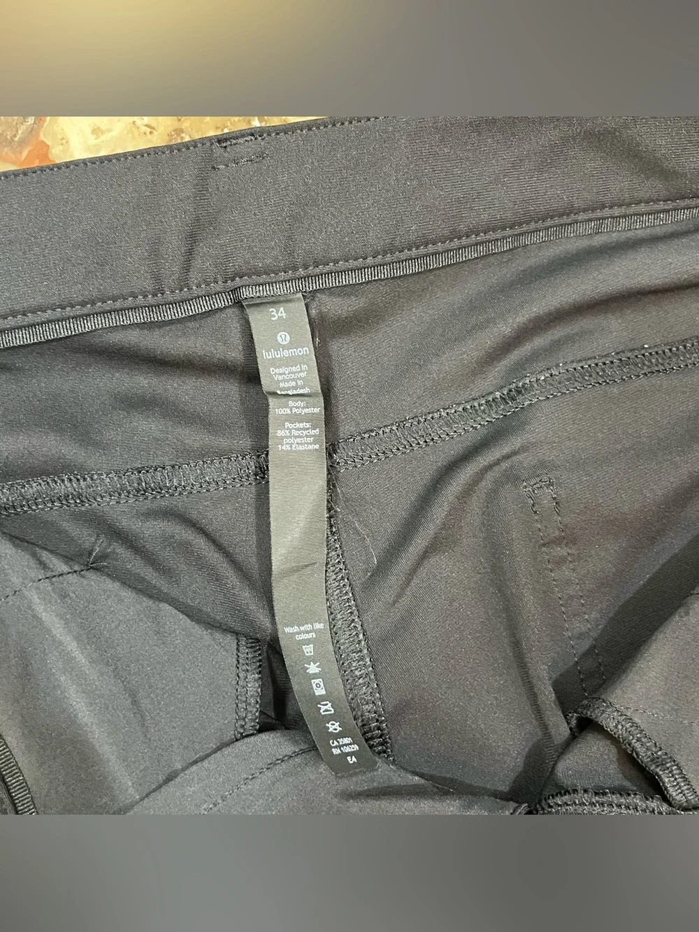 Lululemon Men’s ABC Commission Warpstreme Performance Chino Pants Black Size 34
